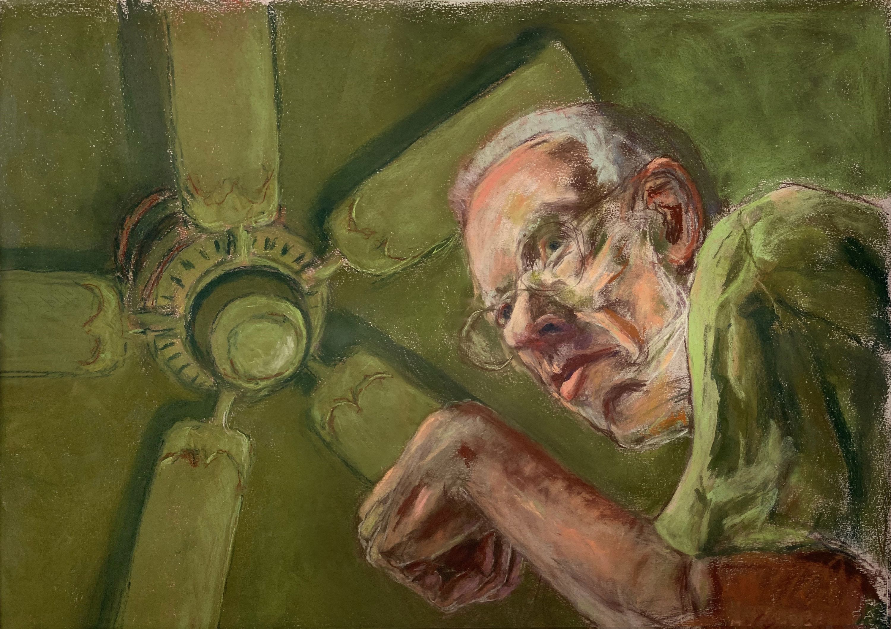 This art piece is named ‘Brooding Under the Fan'