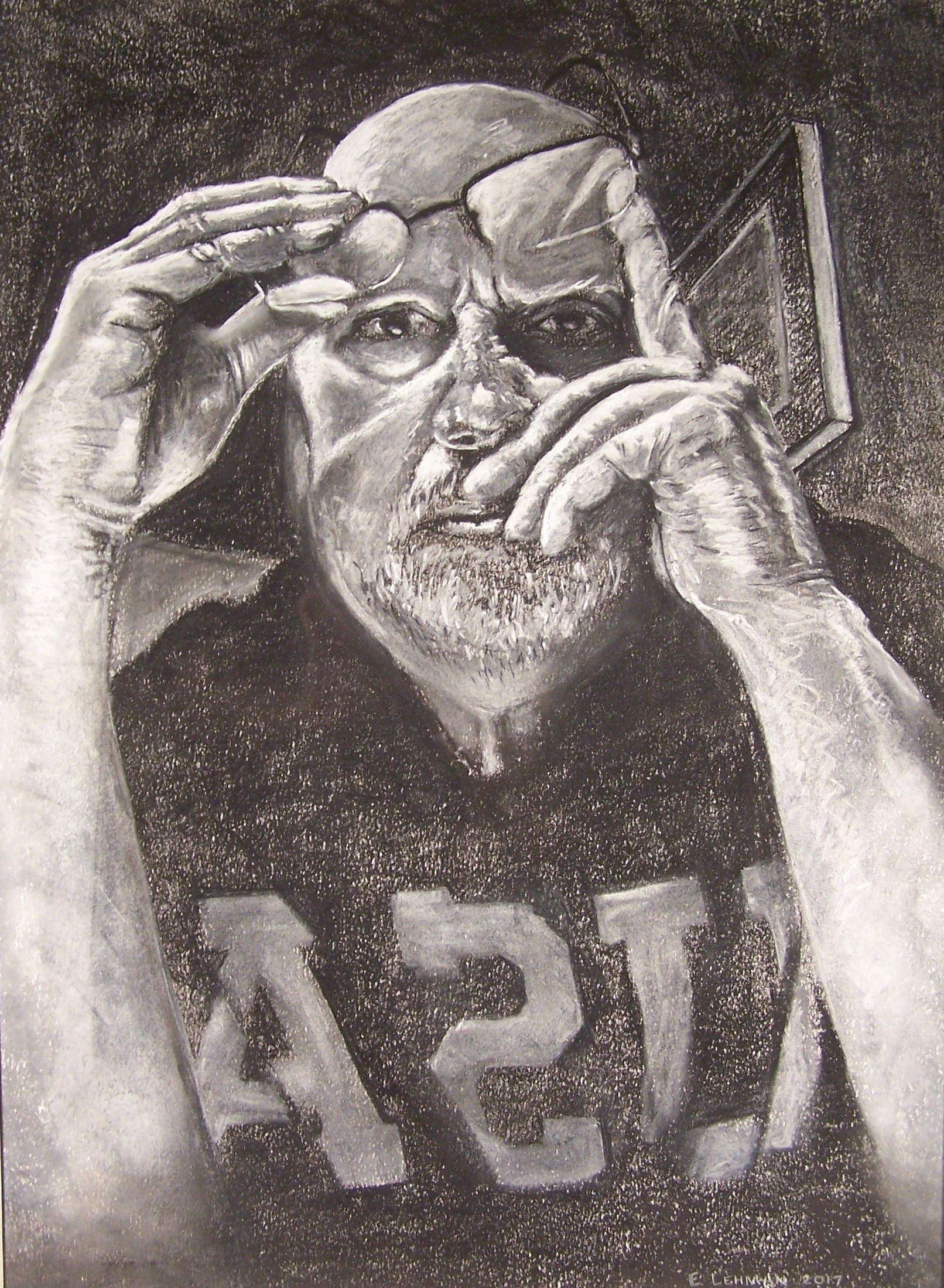 This art piece is named ‘Pondering politics'